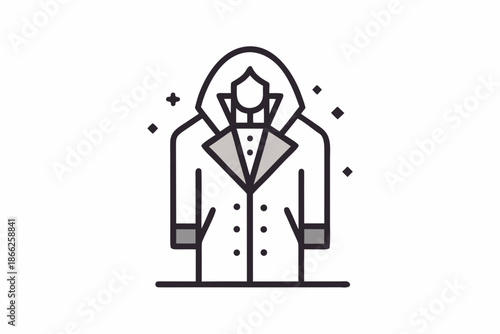 refined winter coat icon