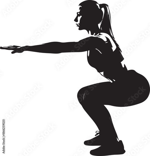 Powerful Woman Squat Exercise Silhouette

Female Fitness Training Squat Pose Illustration

Strong Athletic Woman Workout Silhouette Art