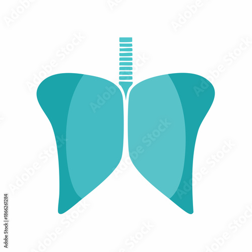 Flat Design Diaphragm Muscle Silhouette