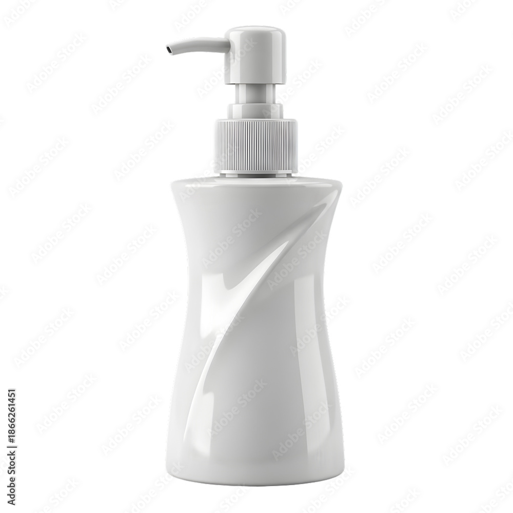 Obraz premium Elegant white soap dispenser isolated product shot isolated on transparent background