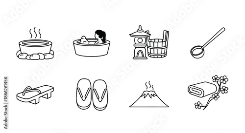 Japanese onsen and traditional elements