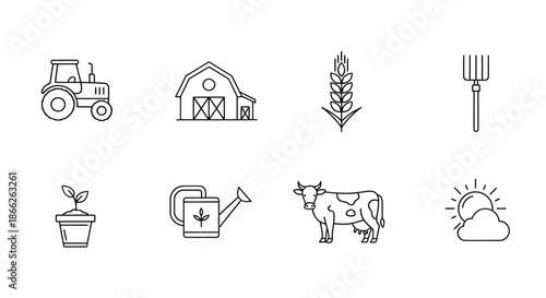 Farm life icons