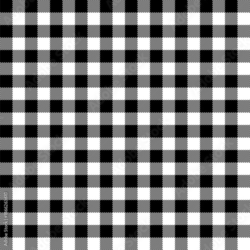 White Buffalo Plaid Seamless Pattern. Modern Farmhouse Flannel Texture Background.