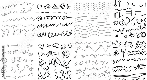 Minimal Hand Drawn Doodle Lines & Scribble Elements