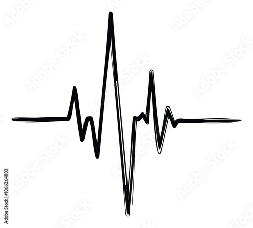 Dynamic pulse line representing life and vitality, perfect for medical and healthcare applications, fitness promotions, or wellness branding materials.