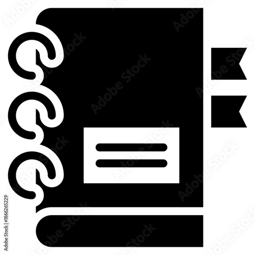 pocket book write memory note solid glyph icon