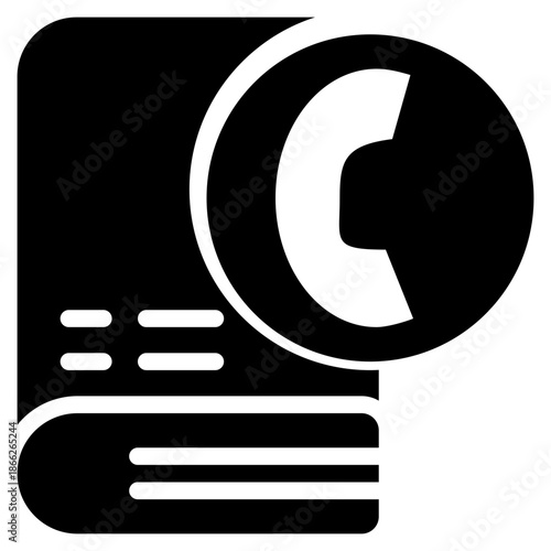 phone book name contact solid glyph icon