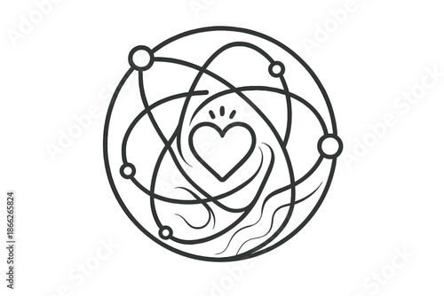 Calculated Warmth Icons. Line style vector icons of Calculated Warmth: mathematical nodes, curved lines, soft glow, gentle