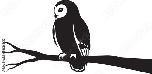Owl Silhouette on Tree Branch

Night Owl Sitting on a Branch

Minimalist Owl Illustration