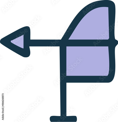 Left Arrow Flag Icon.