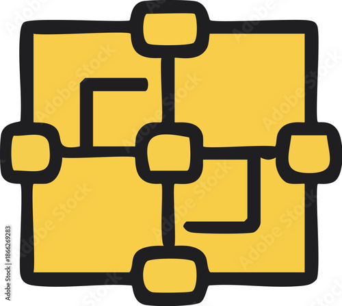 Simple Network Diagram Icon.