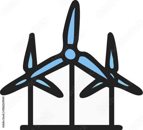 Wind Turbines Generating Clean Energy.