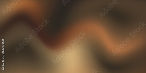 Black and beige grainy gradient abstract wavy liquid background, dark chocolate,