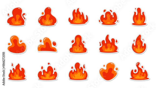 Flame icons in different shapes.