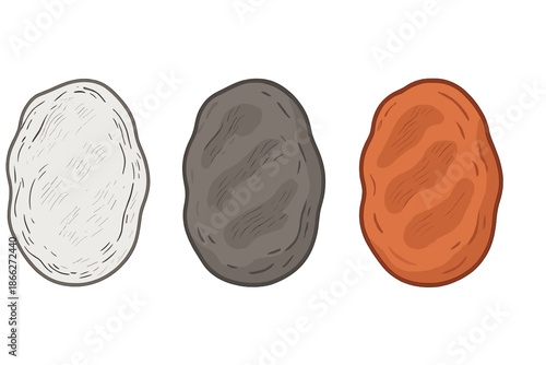 Clay Art Variations. Soft clay form bearing subtle fingerprints and tool marks showing tactile memory, first in line style with