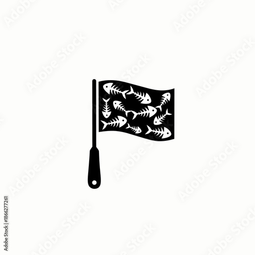 black and white flag