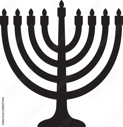 Jewish Menorah Silhouette Symbol

Traditional Hanukkah Menorah Icon

Seven-Branched Menorah Black Silhouette