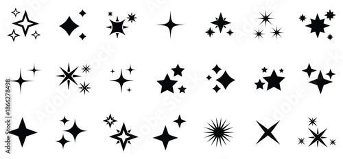 Star icon. sparkle icon.  Sparkle vector icons set. Shine symbol illustration. star sign collection. Star vector icons. Set of star symbols isolated.
