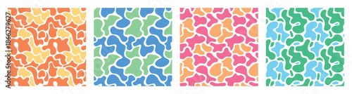 Soft pastel abstract seamless organic pattern fluid irregular shapes artistic background delicate aesthetic decorative design modern textile wallpaper packaging contemporary stylish trend