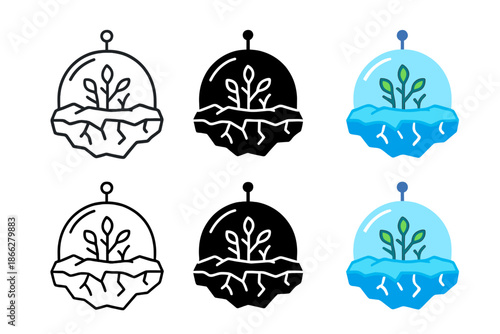 Cryophile Habitat Design. Ice-covered planetary habitat supporting cryophiles beneath frozen crust, minimalist extraterrestrial