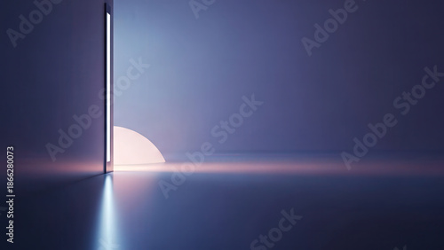 Clean futuristic ambient glow with minimal composition