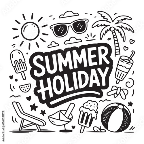 Summer Holiday Beach Vacation Tropical Lifestyle Set