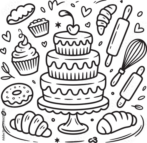 Bakery Pastry and Dessert Confectionery Cake Set