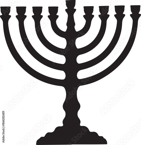 Jewish Menorah Silhouette Symbol

Traditional Hanukkah Menorah Icon

Seven-Branched Menorah Black Silhouette