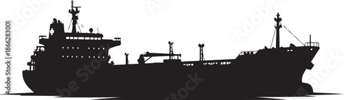 Cargo Ship Silhouette at Sea

Industrial Maritime Vessel Shadow

Ocean Freight Ship Vector Illustration