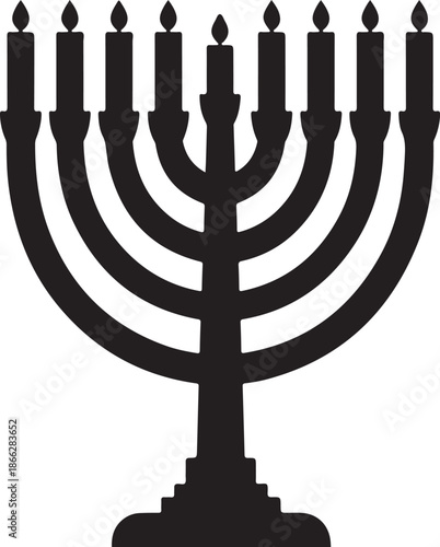 Jewish Menorah Silhouette Symbol

Traditional Hanukkah Menorah Icon

Seven-Branched Menorah Black Silhouette