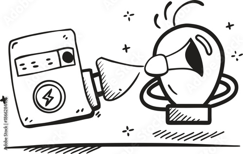 Power of Ideas: An animated image captures the spark of innovation, with a lightbulb being energized by a power source. Symbolizing creative energy and the birth of new ideas.