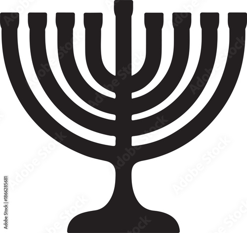 Jewish Menorah Silhouette Symbol

Traditional Hanukkah Menorah Icon

Seven-Branched Menorah Black Silhouette