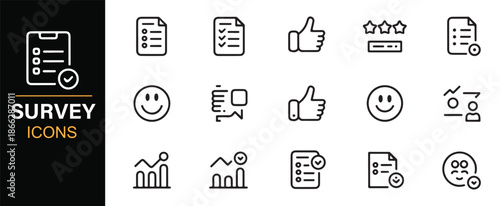 Feedback rating and review vector icon set