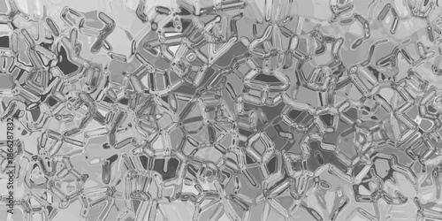 Intricate geometric mosaic pattern in grayscale with sharp edges and varied polygon shapes, creating a complex and detailed abstract texture for backgrounds