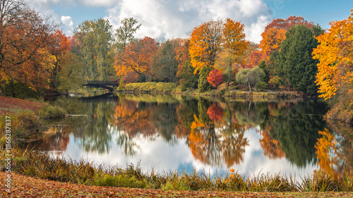 Vászonkép Autumn at Lake Scajawea