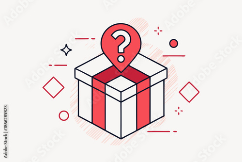 mystery gift box question mark icon