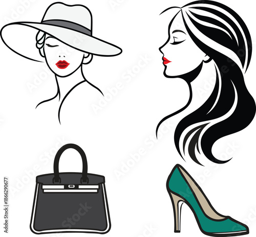 mono line illustration of a modern luxury lifestyle