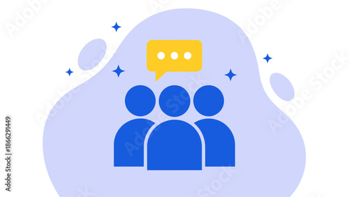 Group of people communicating effectively in a collaborative environment from a straightforward viewpoint