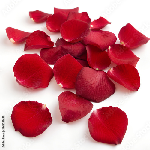 Fresh Red Rose Petals Isolated on Transparent Background