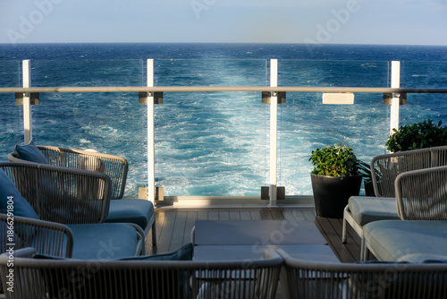 Slika na platnu Furnished aft deck of a cruise ship