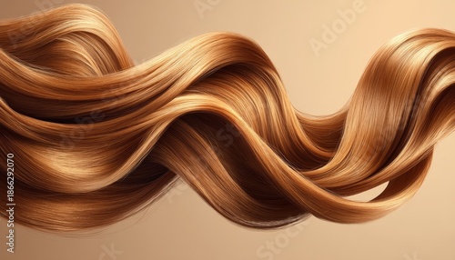 Experience the elegance of luxurious strawberry blonde hair flowing in waves.