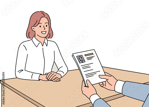Young doctor with a clipboard smiling confidently in a modern office illustration