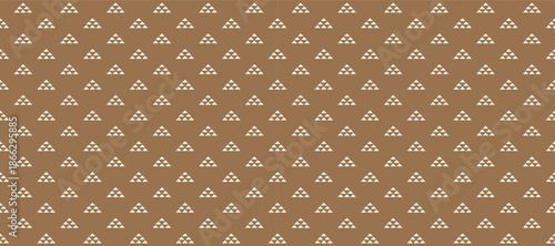Seamless vector pattern with repeating geometric triangles abstract brown background minimal design retro decorative style textile wallpaper wrapping paper surface graphic art template print