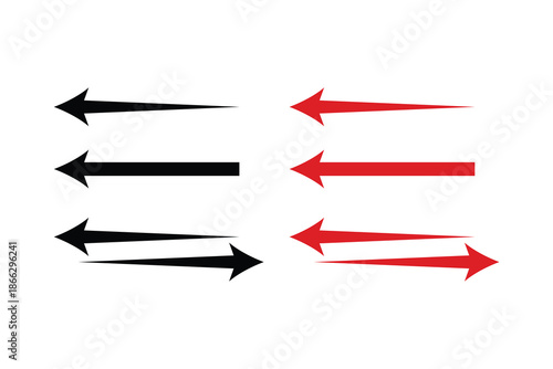 Set of left and right long arrow collection.