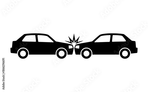 Car crash icon illustrating vehicle collision impact