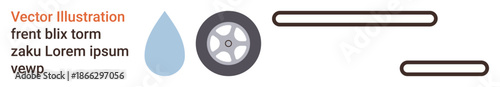 Transportation, water conservation, industrial design, energy concepts, mechanical systems, abstract . Key elements include a water drop, wheel and bars. Transportation and water conservation