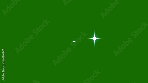 sparkle stars animation, looping animation twinkling stars shining in the night sky, particle magic tail sparkling glitter star dust trail loop animation on green screen background