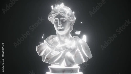 Wallpaper Mural Ancient Marble Bust Sculpture with Dramatic Lighting Effects. Torontodigital.ca