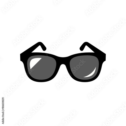 Modern eyewear illustration showcasing stylish sunglasses, perfect for symbolizing sun protection, fashion trends, and a cool summer aesthetic in diverse graphic applications and web design