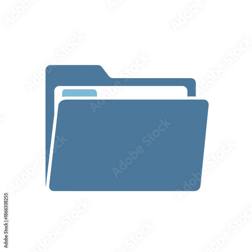Blue file folder icon representing document organization and data storage
